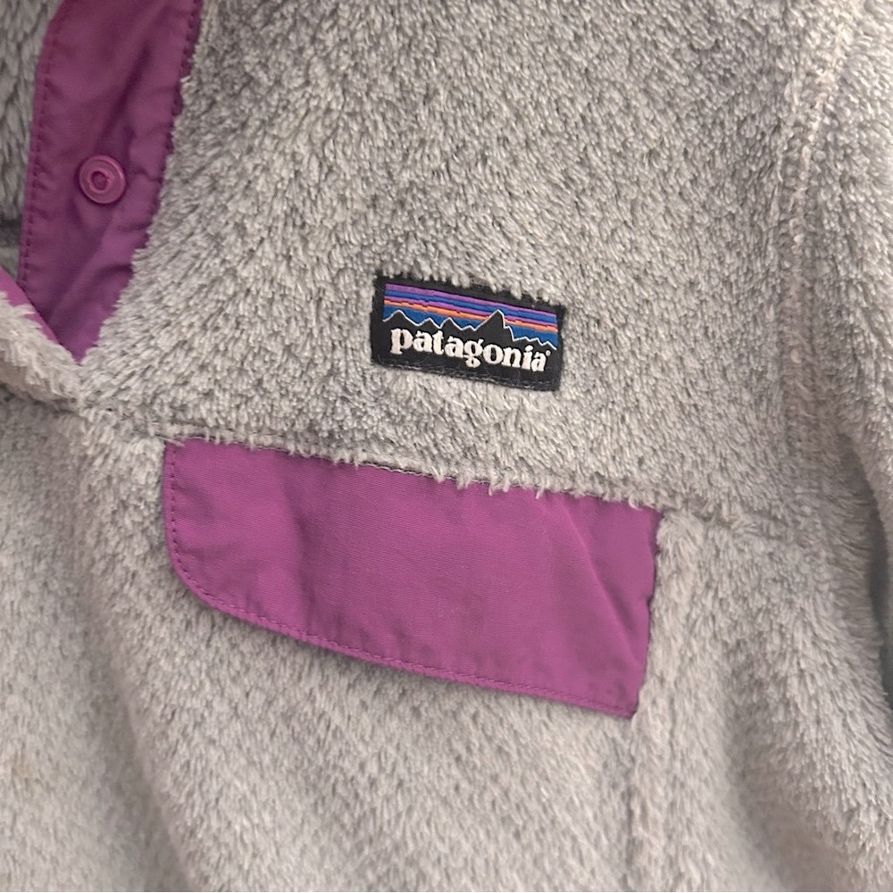Patagonia Snap T Fleece Grey and Purple XS - Picture 3 of 7